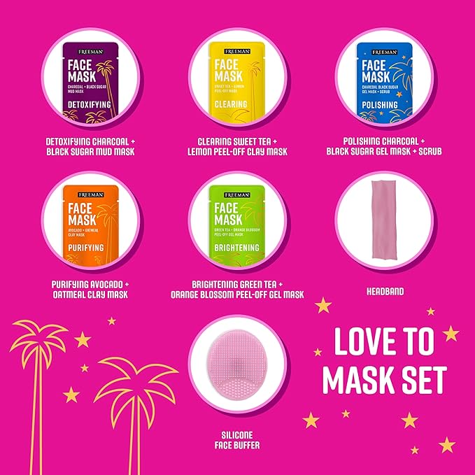 Freeman 14 Piece Love To Mask Variety Pack, Facial Masks - Image 4
