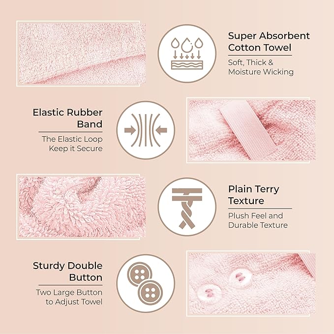 Lili&James 100% Cotton Hair Towel Wrap - Image 5