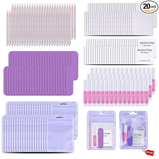 Press On Nail Tool Kit with Everything, Bebbtiy Press On Nail Prep Tool Kit by Unknown
