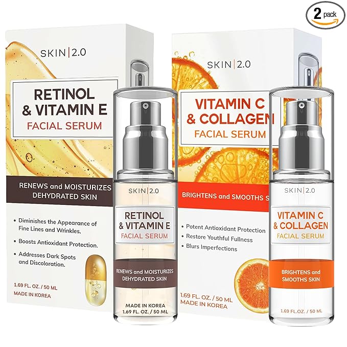 Skin 2.0 Retinol & Vitamin E + Collagen & Vitamin C Serum by Skin20