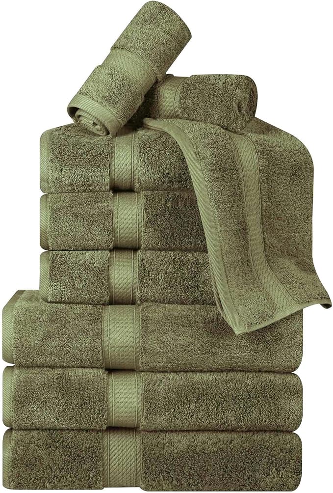 Superior Egyptian Cotton Pile 9 Piece Towel Set, Includes 3 Bath, 3 Hand - Image 2