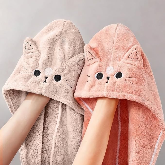 2Pack Microfiber Hair Towel Wrap - Image 4