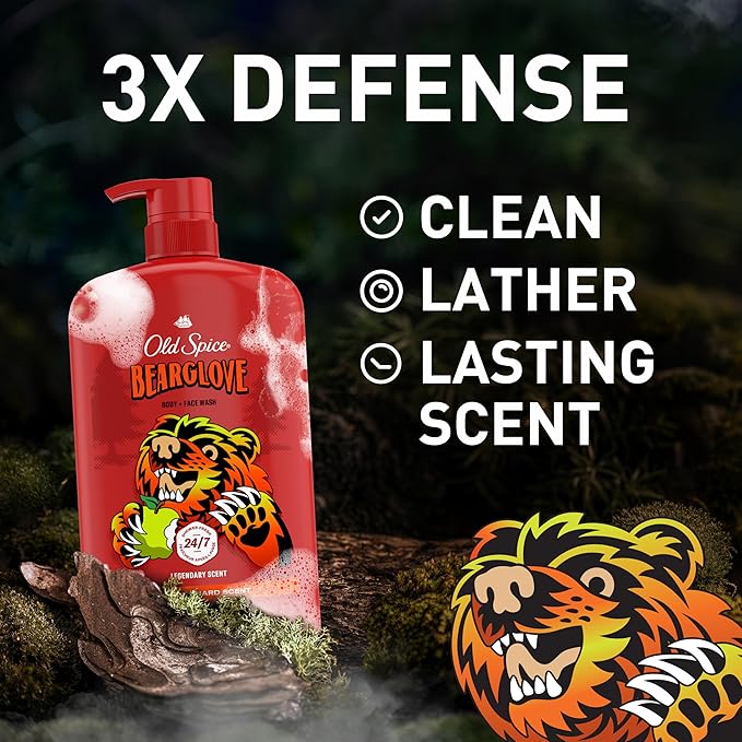 Old Spice Cleansing Body Wash for Men, 3X Defense, 24/7 Shower Fresh - Image 2
