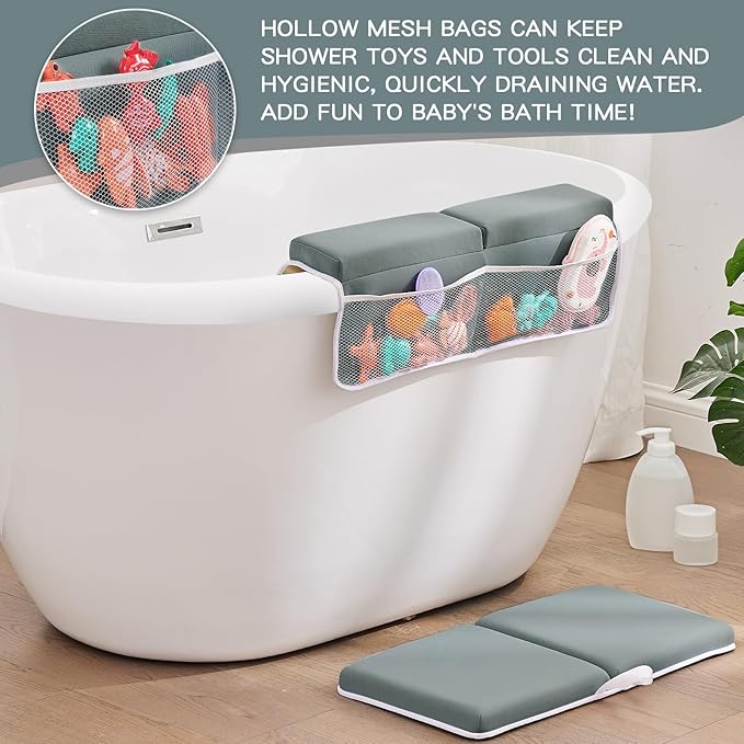 Baby Bath Kneeler and Elbow Rest Pad Set, Bath Kneeling Pad Thick Soft Quick - Image 8