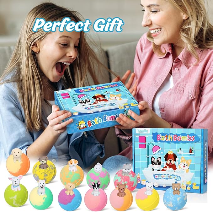 Bath Bombs for Kids with Toys Inside for Girls Boys, 12 Pack Kids Bath Bombs - Image 7