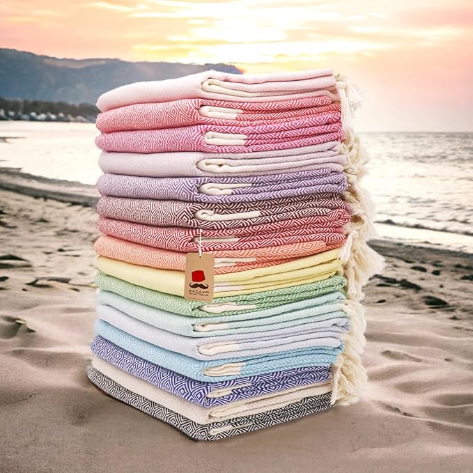 Bazaar Anatolia Turkish Beach Towel – 100% Cotton, Quick Dry, Sand Free Towel - Image 5