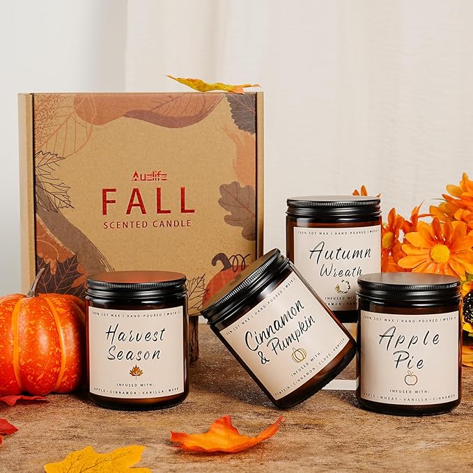 Auelife Fall Candle Set | 4 Pack Scented Candles - Image 6