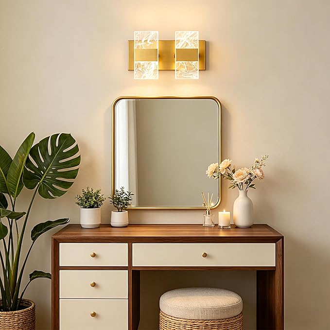 Modern LED Bathroom Light Fixtures Dimmable 2-Light Gold Vanity Light, 5CCT - Image 8