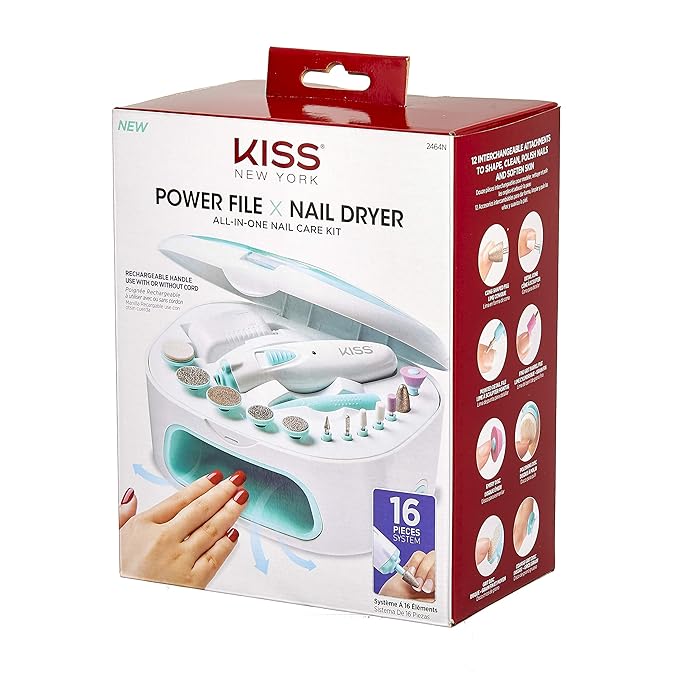 KISS Power File X Nail Dryer, All-in-One Nail Care Kit - Image 3