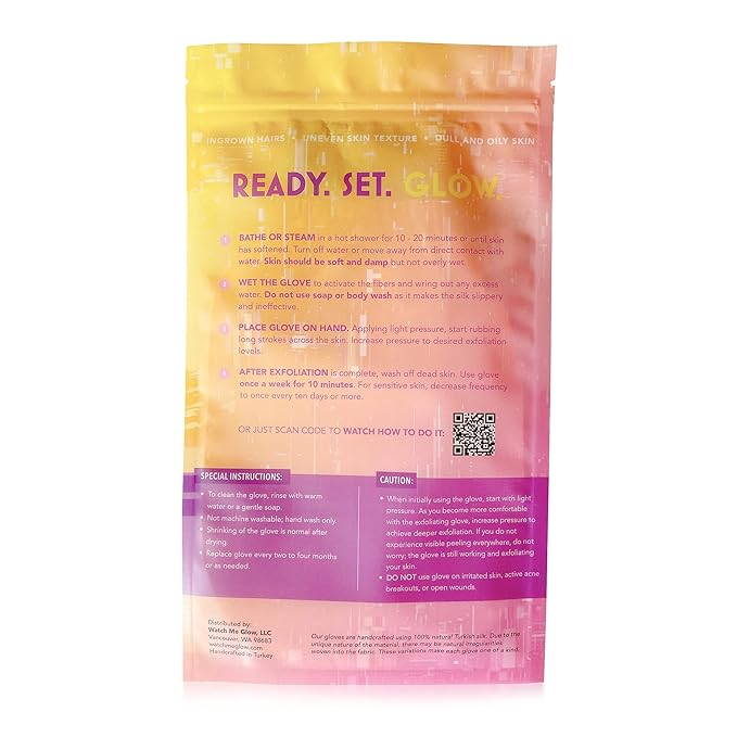 WATCH ME GLOW Silk Exfoliating Glove 100% Turkish Silk DEEP EXFOLIATING Body - Image 6