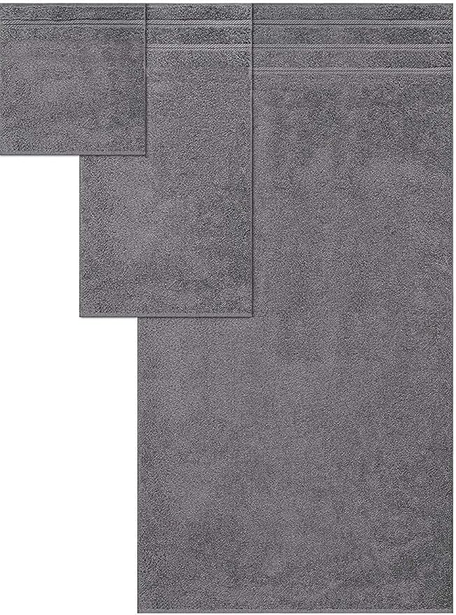 CASA COPENHAGEN Bella 6 Pieces Towel Set- Pinstripe Grey, 600 GSM 2 Bath Towel - Image 6