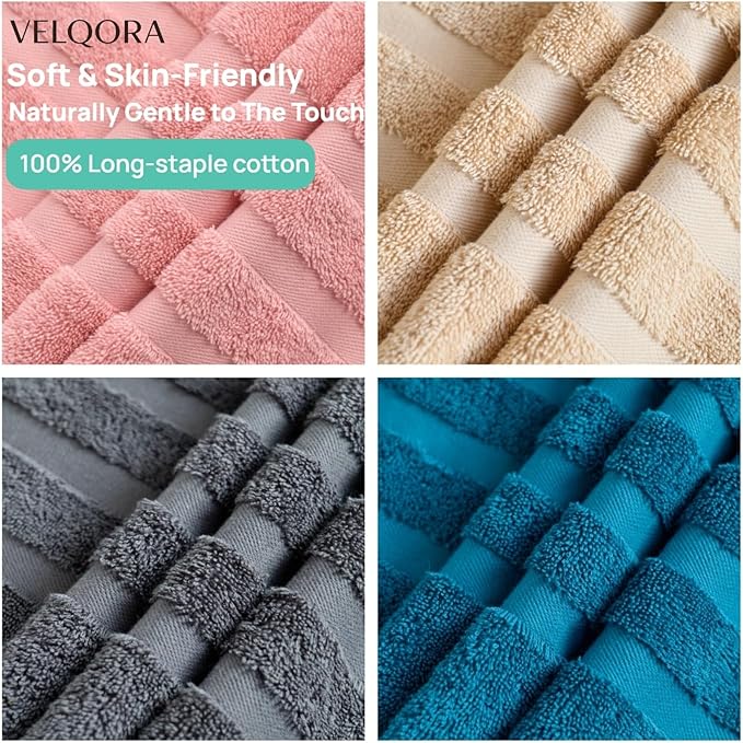 Bath Towels 4 Pack, 30 x 60 Inches, Large 100% Cotton Towels, Comfortable - Image 2
