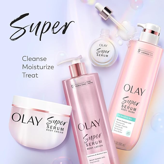 Olay Super Serum Body Wash for Sensitive Skin, 24hr Long Lasting Hydration - Image 10