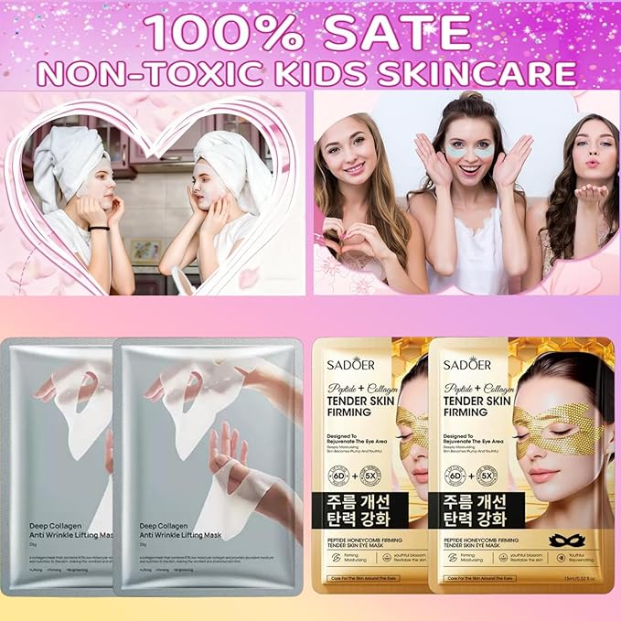 16 PCS Spa Party Supplies for Girls，Spa Party Favors Include Facial Masks - Image 3
