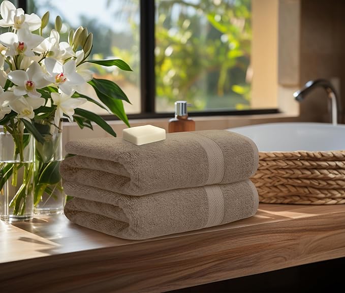Avalon Towels Luxury 8 Piece Beige Towels Set, 2 Bath Towels, 2 Hand Towels and - Image 3