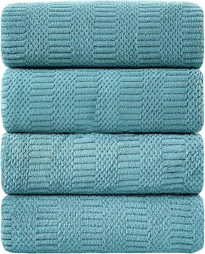 Ycosy 4 Pack Extra Large Microfiber Bath Towels Set, 35x70 inches, Less Lint by Ycosy