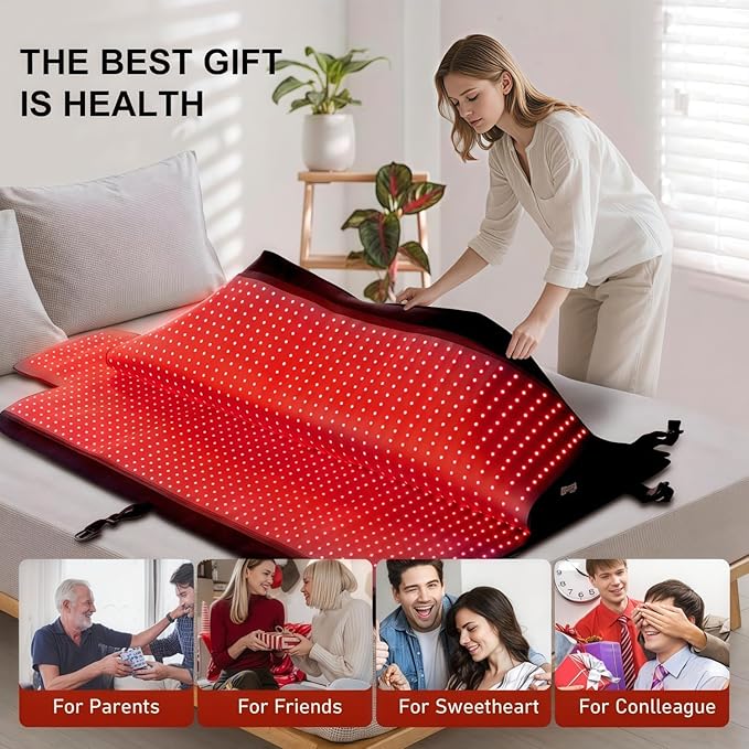 2026 Upgraded Dual Wavelength LED Beads 660nm&850nm Red Light Therapy Blanket - Image 4
