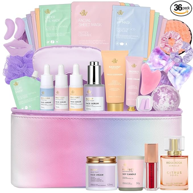 36 Pcs Mother's Day Gift, Hydrating Skin Care Kit, Bath and Body Gift Set by RAROSAACCA
