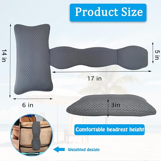 REEZEIVI Hot Tub Headrest Pillow, Chaise Lounge Pillows Outdoor 3D air mesh - Image 6