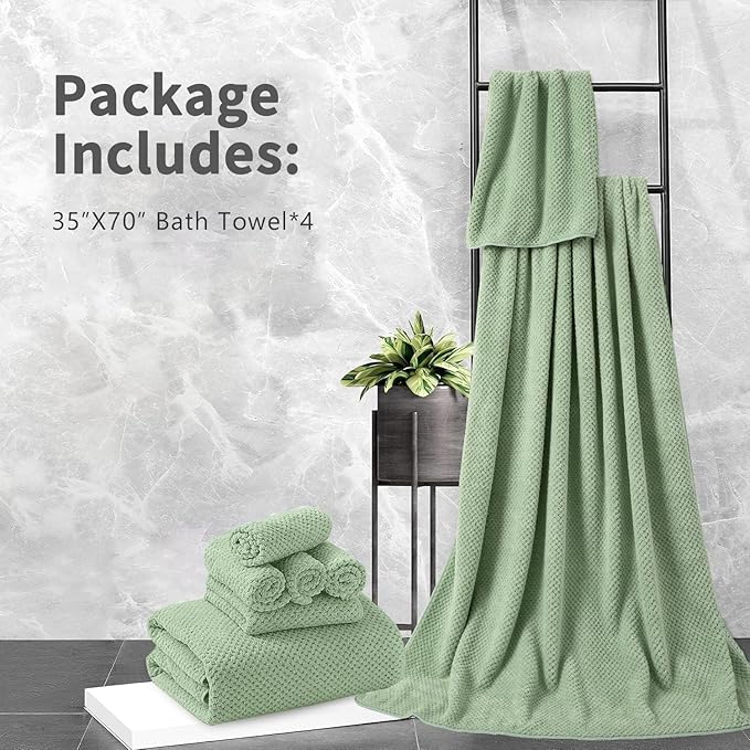 Extra Large Bath Towel Set of 4, Oversized Bath Sheet Super Soft Highly - Image 7