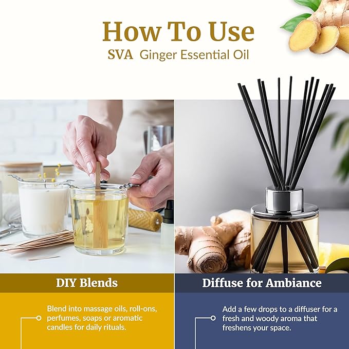 SVA Ginger Essential Oil – 4 Fl Oz – 100% Natural Ginger Oil - Image 6