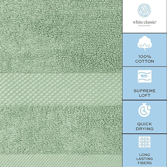 White Classic Luxury Bath Sheet Towels Extra Large | Highly Absorbent Hotel spa - Image 7