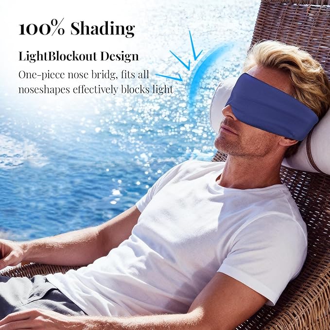 Cotton Sleep Eye Mask for Men, 100% Blocking Light Eye Mask Sleeping for Side - Image 2
