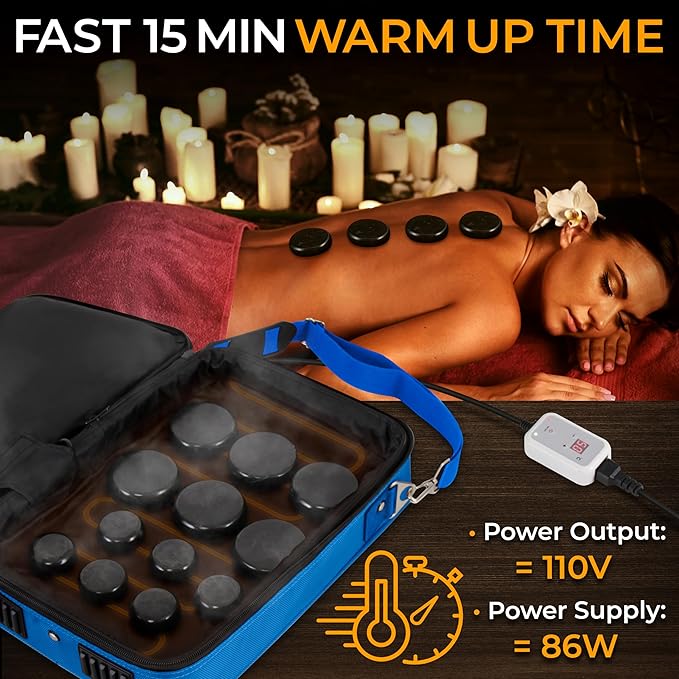 SereneLife Portable Massage Stone Warmer Set - Image 3