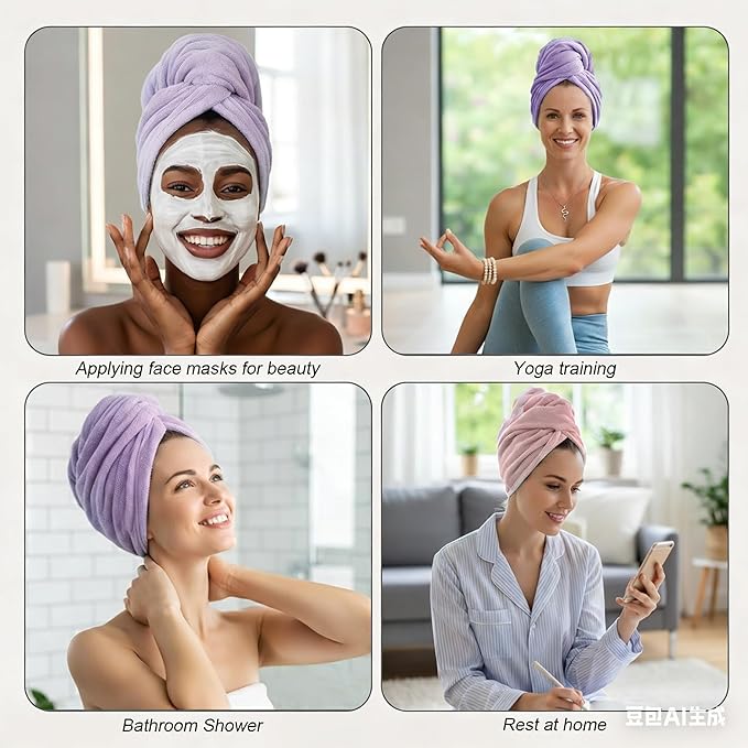 3 Pack Microfiber Hair Towel Wrap - Image 6