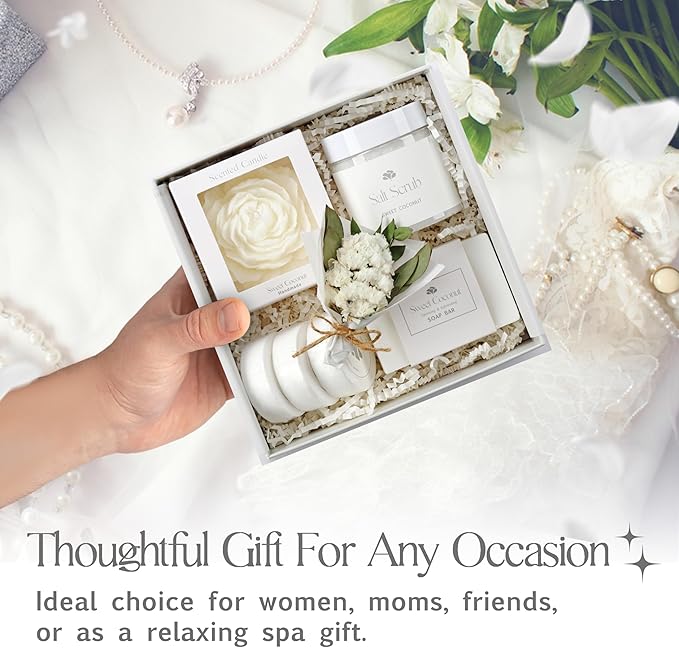 Mothers Day Spa Basket for Women – Sweet Coconut Luxury Candle & Bath Set - Image 9
