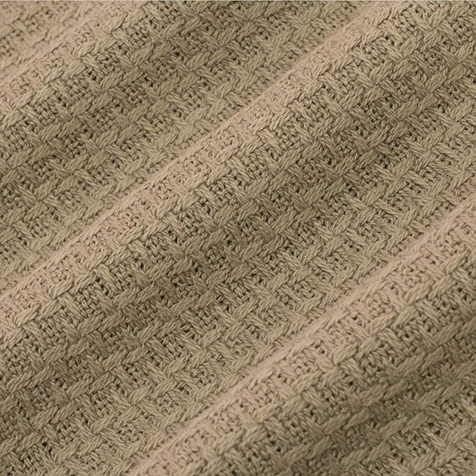 100% Fine Cotton Luxurious Basket Weave Blanket, King Size - Image 3