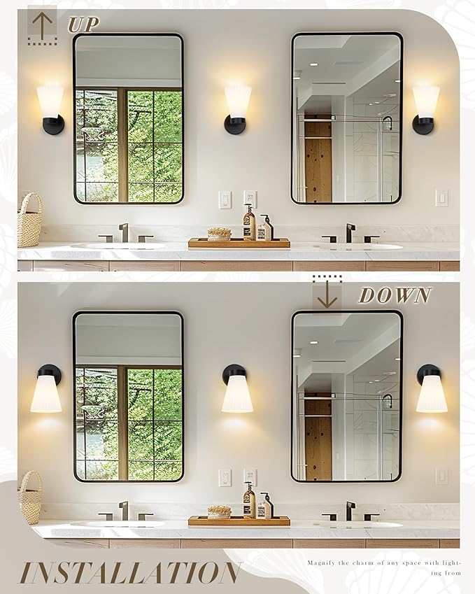 Bathroom Wall Sconce Set of Two, HWH Wall Vanity Light - Image 4