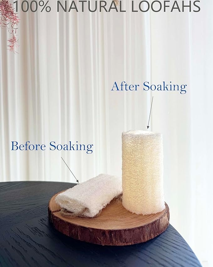 100% Natural Loofah Exfoliating Body and Face Sponge Scrubber - Image 2