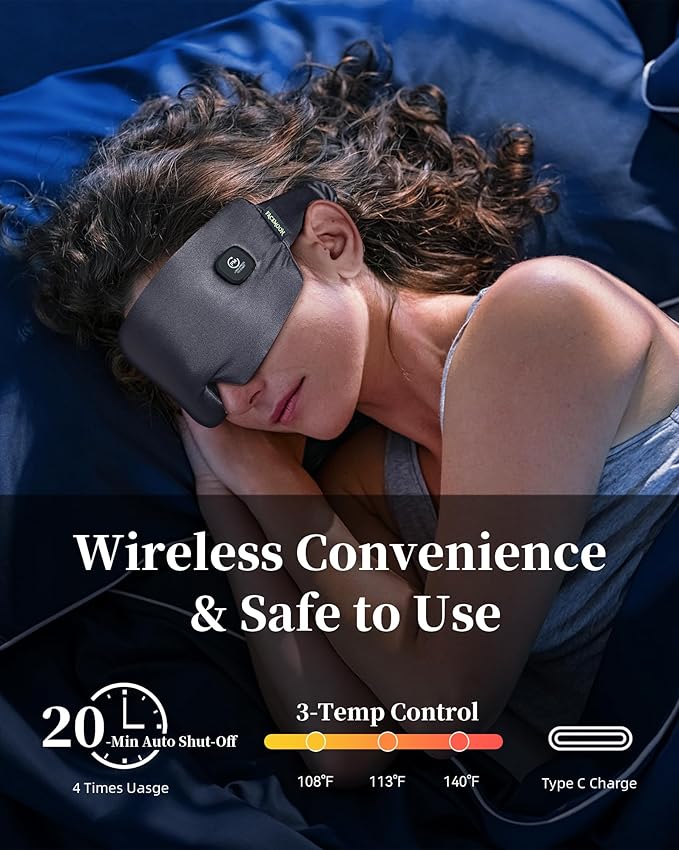 Heated Eye Mask for Dry Eyes: Silk Cordless Eye Warmer Compress for Dry Eyes - Image 5