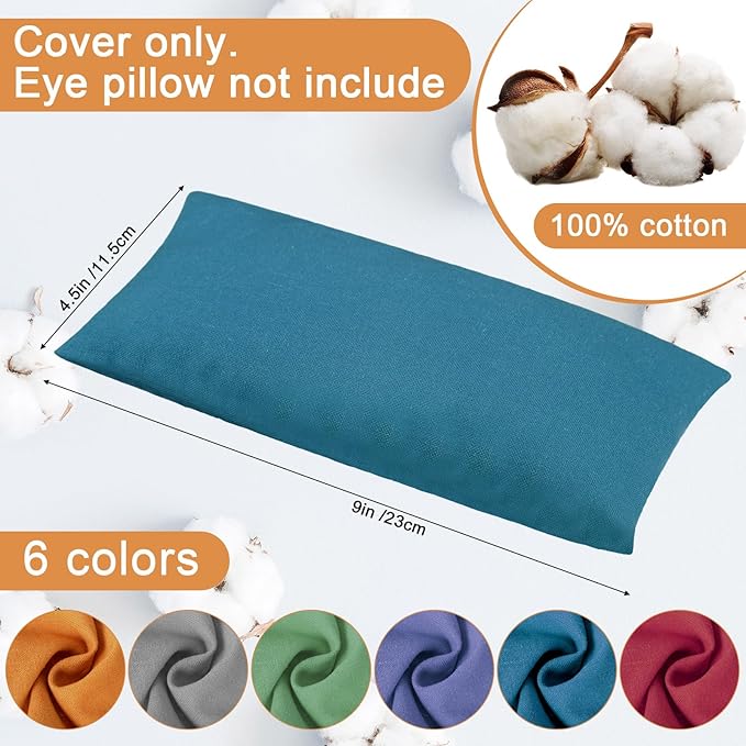 SmoothNovelty 6 Pack Washable Cotton Eye Pillow Case Removable Unscented - Image 2
