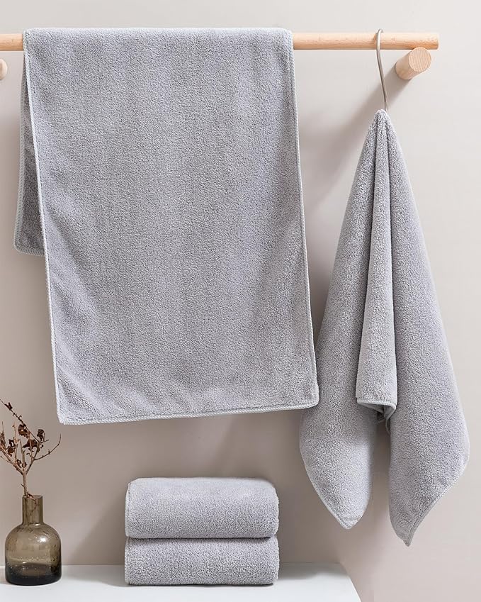 sakano Microfiber Bath Towel Set Ultra Soft Absorbent Speedy Drying Fade - Image 2