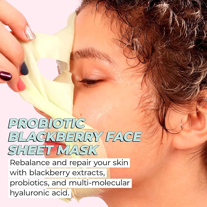 Vitamasques Probiotic Blackberry Face Sheet Mask 7 Pack - Image 2
