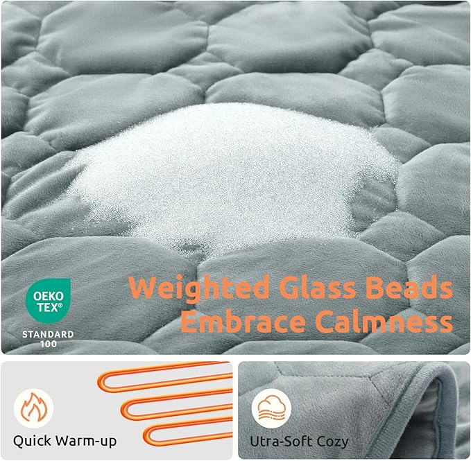 Drewin Weighted Heating Pad for Relax and Calm, Velvet-Soft 7 lbs Electric Lap - Image 3