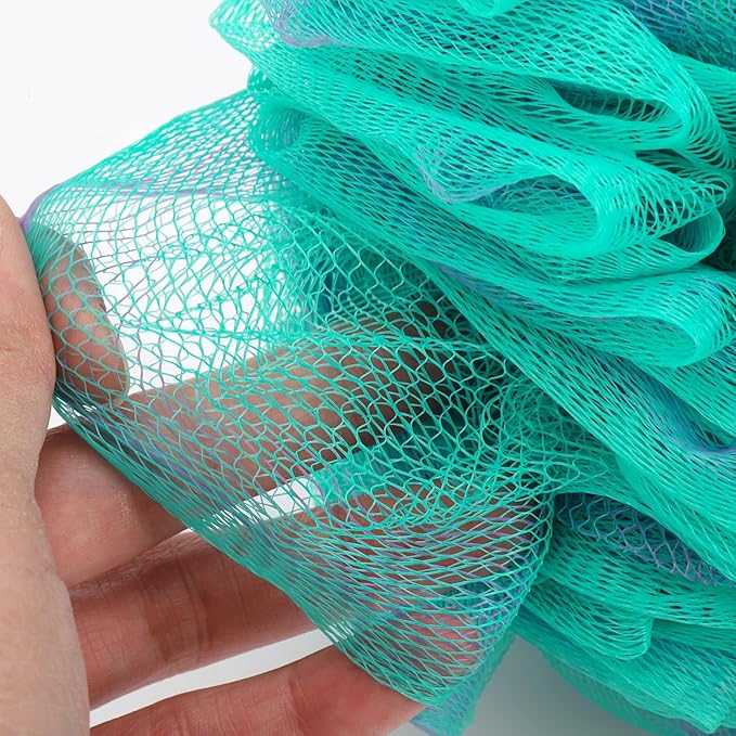 6 Pack Bath Loofah Sponge, 100g/pc XXL Large Mesh Pouf Shower Sponge - Image 4