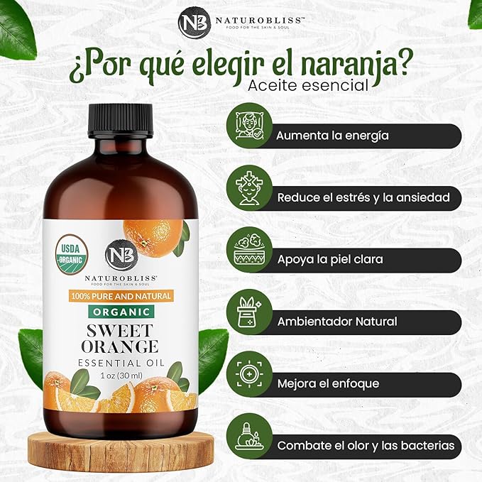 NaturoBliss Organic Sweet Orange Essential Oil, 100% Pure Therapeutic Grade - Image 3