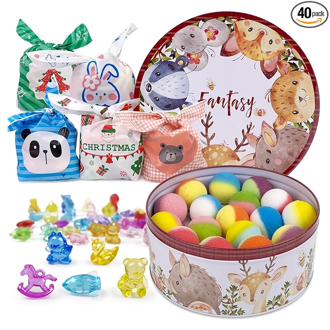 34 + 6 Bath Bombs with Crystal Toys Inside by DOVIPE