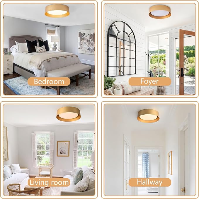 Bargeni Flush Mount Ceiling Light, 16.5 inch LED Ceiling Light Fixture - Image 7