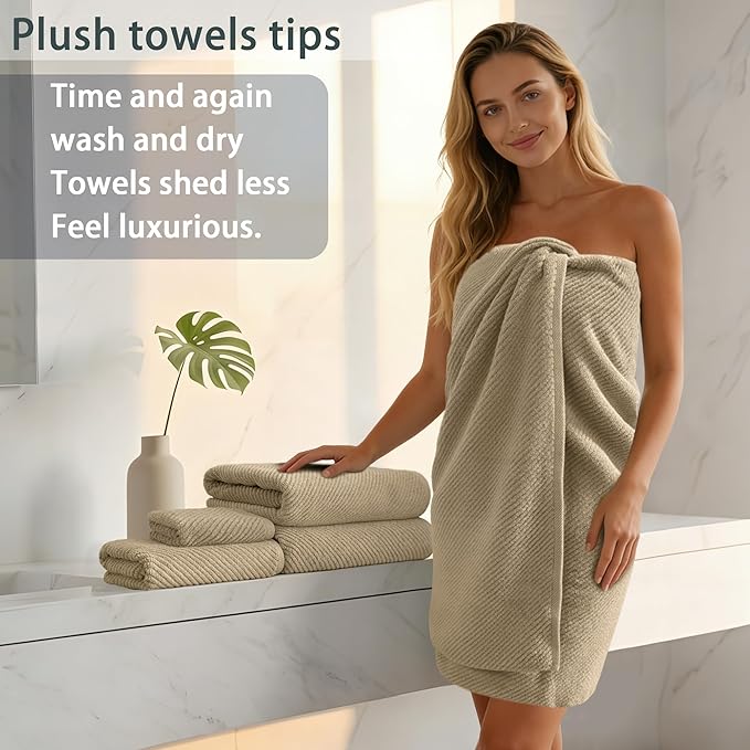 VOOVA & MOVAS Bath Towel Set, Large 30" x 56" - Image 3
