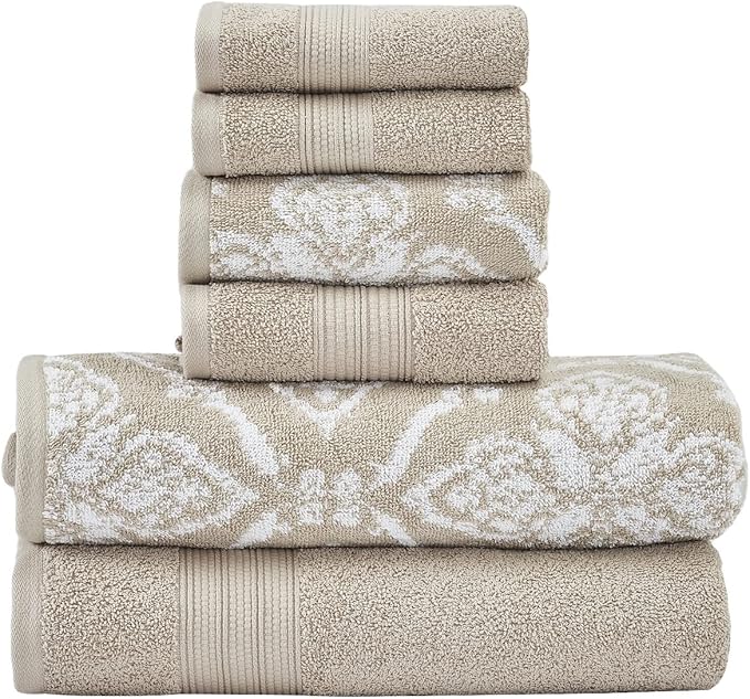 Modern Threads Amaris 6-Piece Reversible Yarn Dyed Jacquard Towel Set by ModernThreads