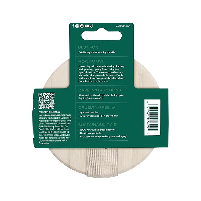 EcoTools Dry Body Brush, For Post Shower & Bath Skincare Routine, Removes Dirt - Image 10