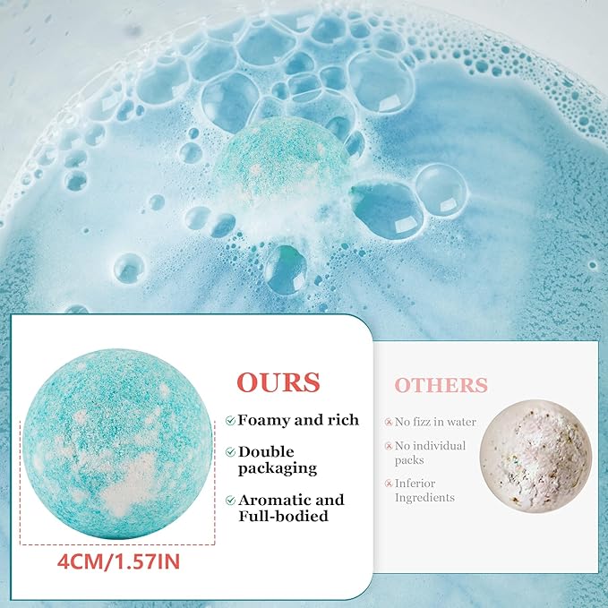Bath Bombs for Women Gift Set, Handmade Bubble Bath Fizzy, for Bubble Bath Spa - Image 4