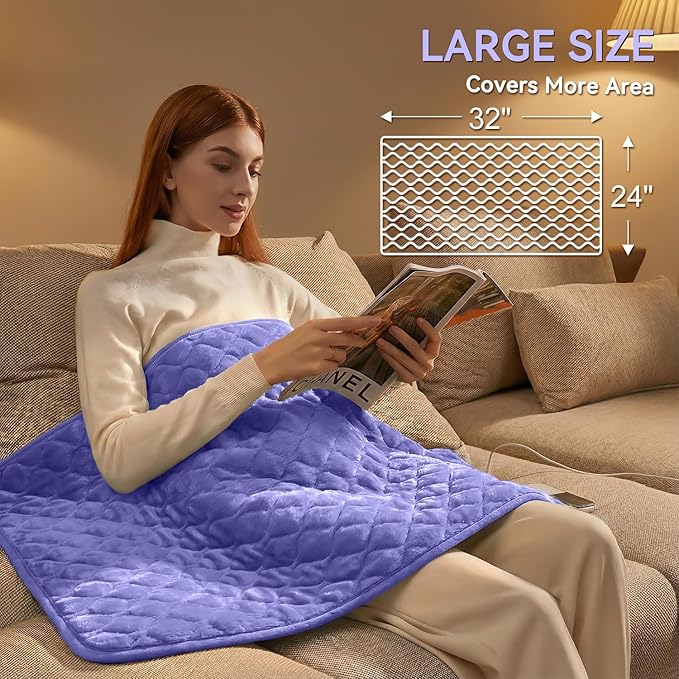 King Size Heating Pad for Back Pain 32"x24" Extra Large Electric Heating Pad - Image 2