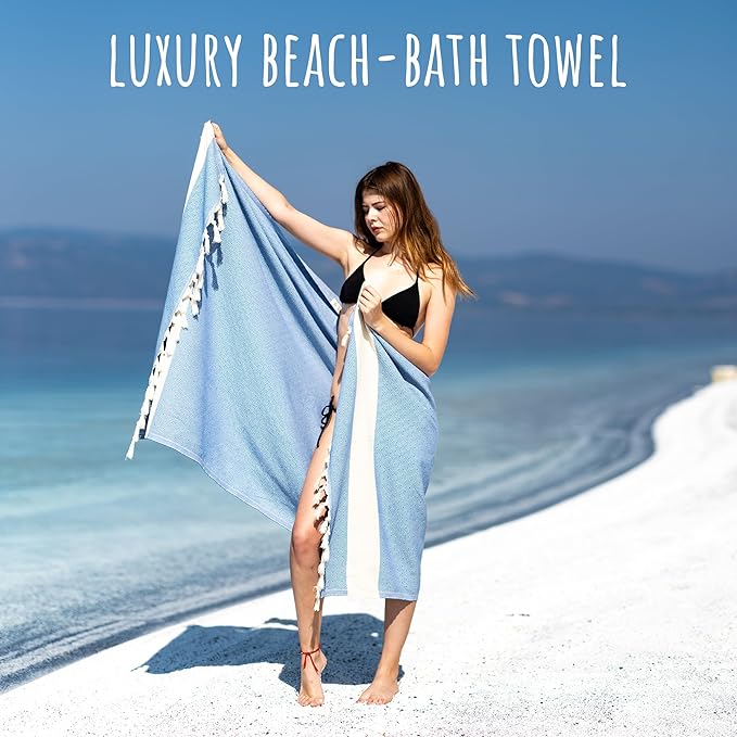Turkish Beach Towel Oversized Clearance XL 40x71- Sand Free - Image 4
