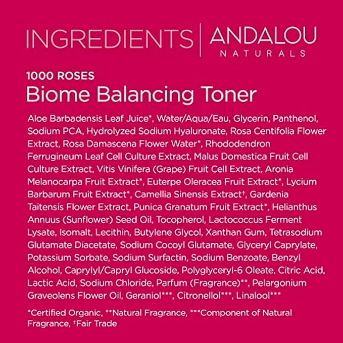 Andalou Naturals Toner, 1000 Roses Biome Balancing Facial Toner, Refreshing & - Image 8