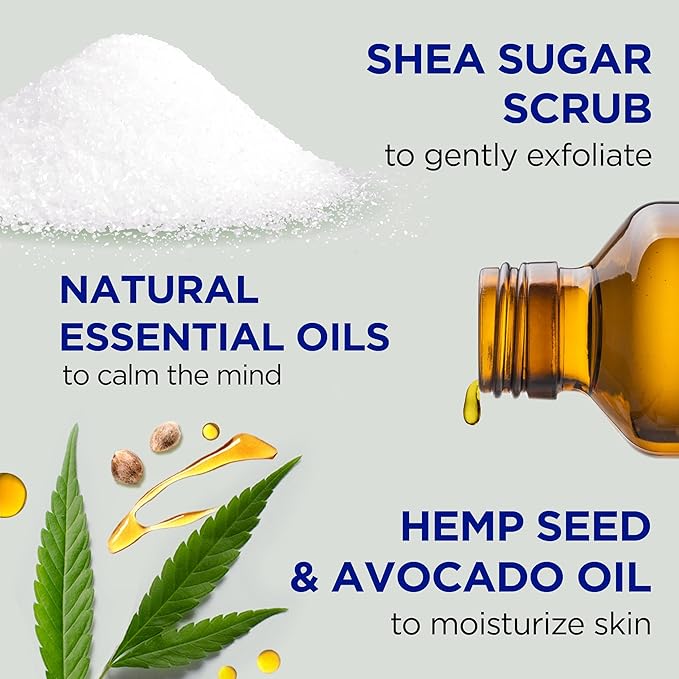 Dr Teal's Shea Sugar Body Scrub, Cannabis Sativa Hemp Seed Oil - Image 2